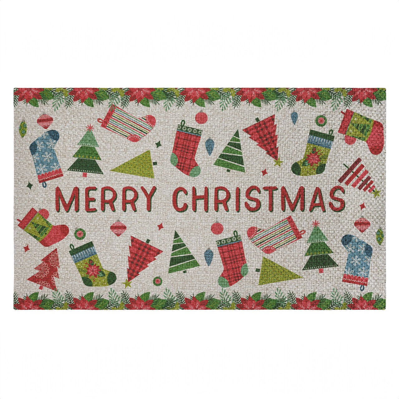 Stupell Industries Christmas Merriment Stockings Outdoor Door Mat, design by Suzanne Nicoll, 18"x30"